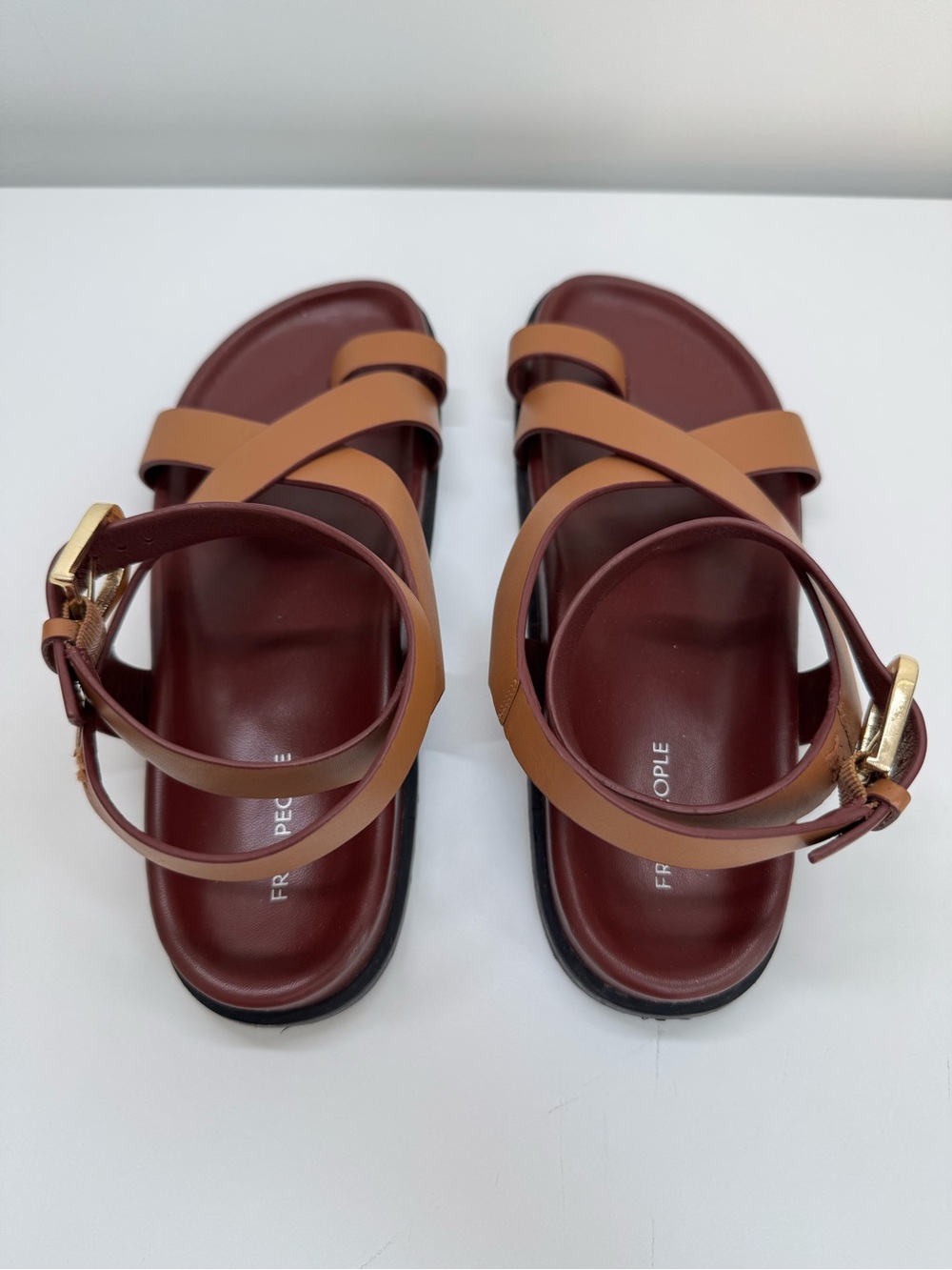Free People Anya Criss Cross Footbed Sandals Women’s Size 7 Boho Summer Festival - Picture 9 of 14